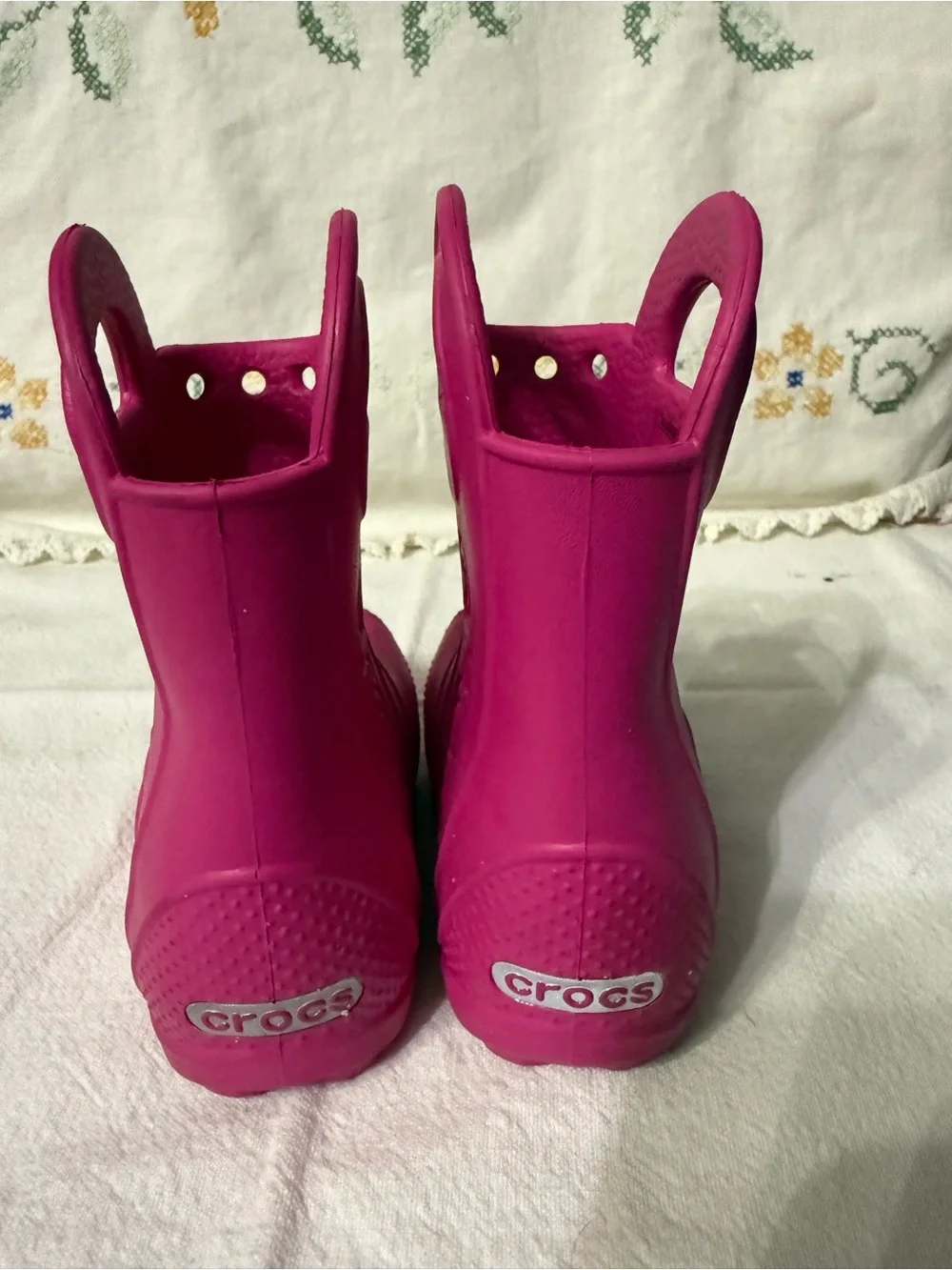 CROCS Kids Magenta Handle Rain Boots